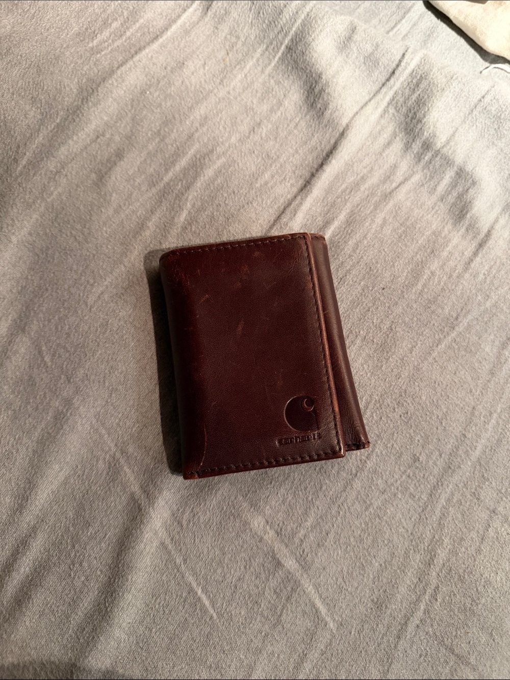 Carhartt Dark Brown Leather Tri-Fold Card Wallet